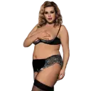 Set de Sujetador Abierto, Liguero y Tanga Talla 44-46