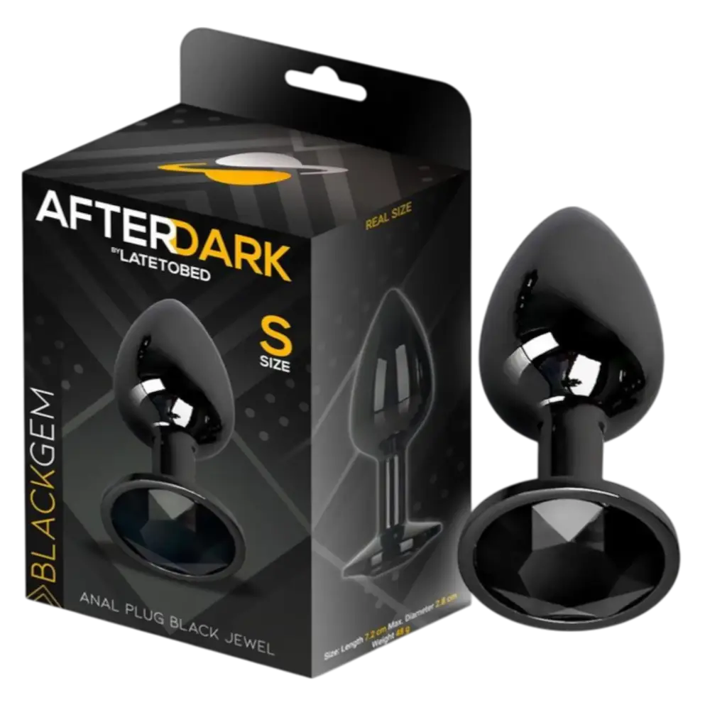 AFTERDARK Blackgem Plug Anal Metálico con Joya Talla S Negro