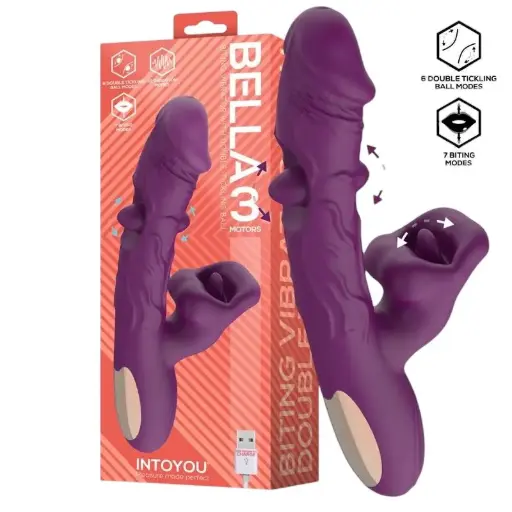 INTOYOU Bella Vibrador Doble Bola Cosquilleante y Mordisqueo 3 Motores